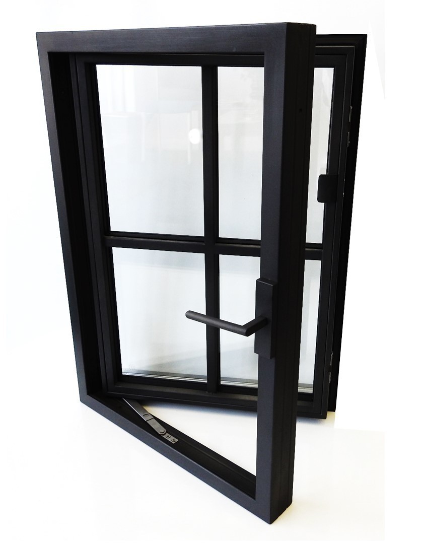 Steel Casement Window In Custom-Textured Black Finish