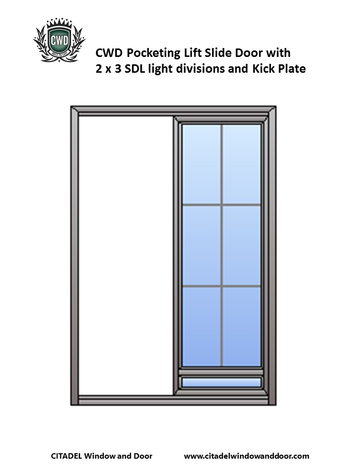 CWD Pocketing Lift-and-Slide Steel Door With 2 X 3 SDLs