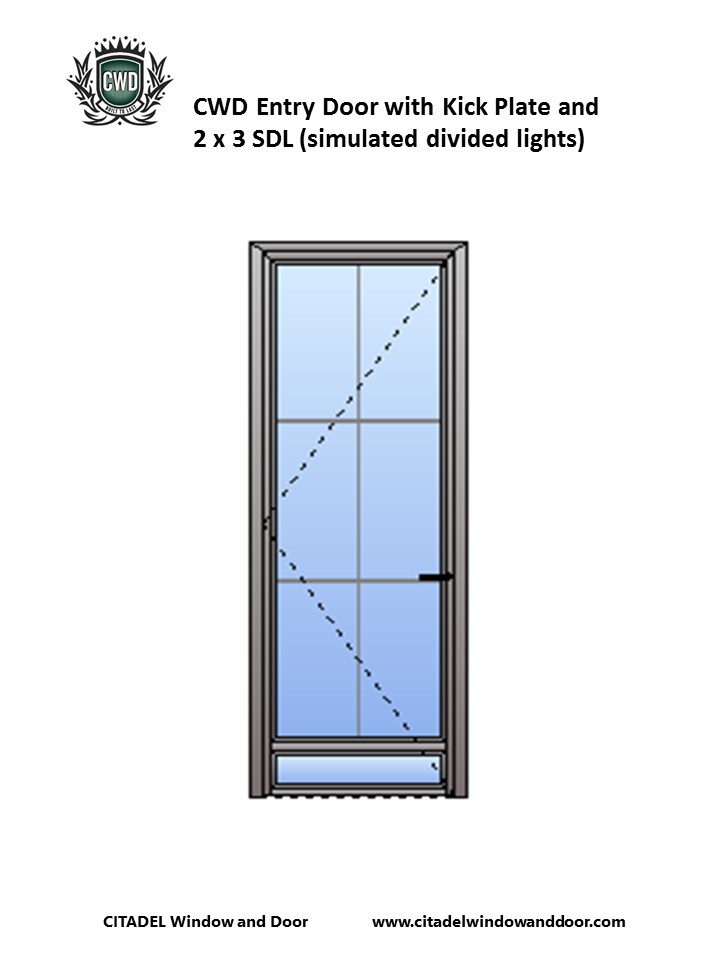 CWD Steel-Frame Entry Door with 2 x 3 SDLs
