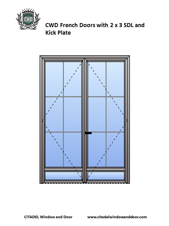 CWD Steel French Door with 2 x 3 Simulated Divided Lights