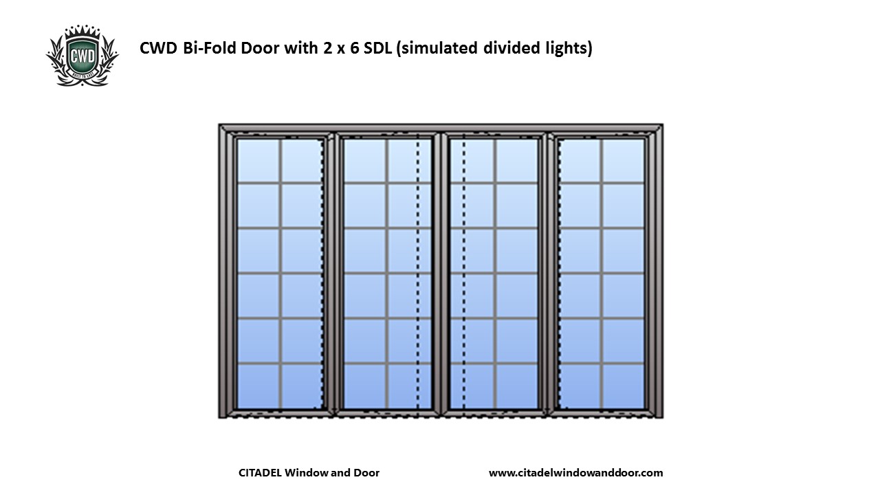 CWD Steel Bi-Fold Door - Four Panel With 2 X 6 Simulated Divided Lights