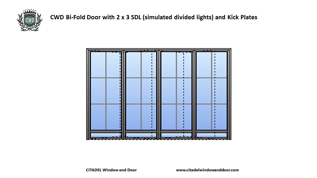 CWD Steel Bi-Fold Door - Four Panel With 2 X 3 Simulated Divided Lights