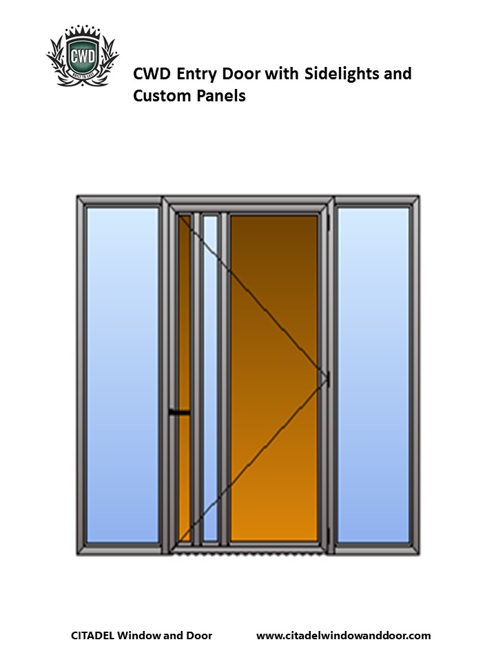 CWD Steel-Frame Entry Door with Sidelights and Custom Panels