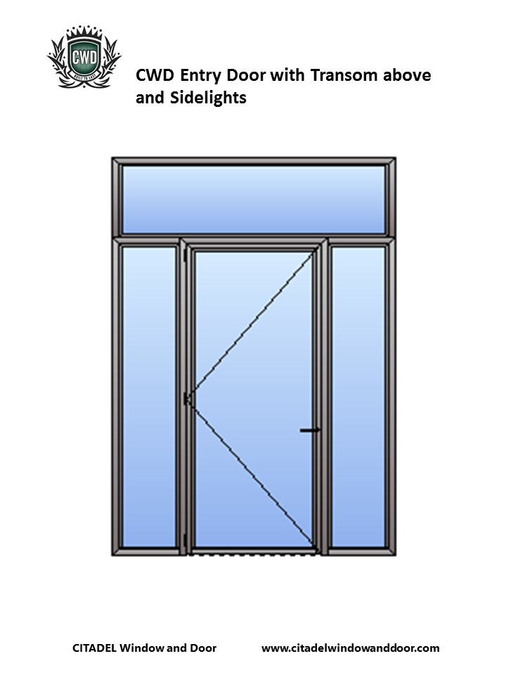 CWD Steel-Frame Entry Door with Transom Above and Sidelights