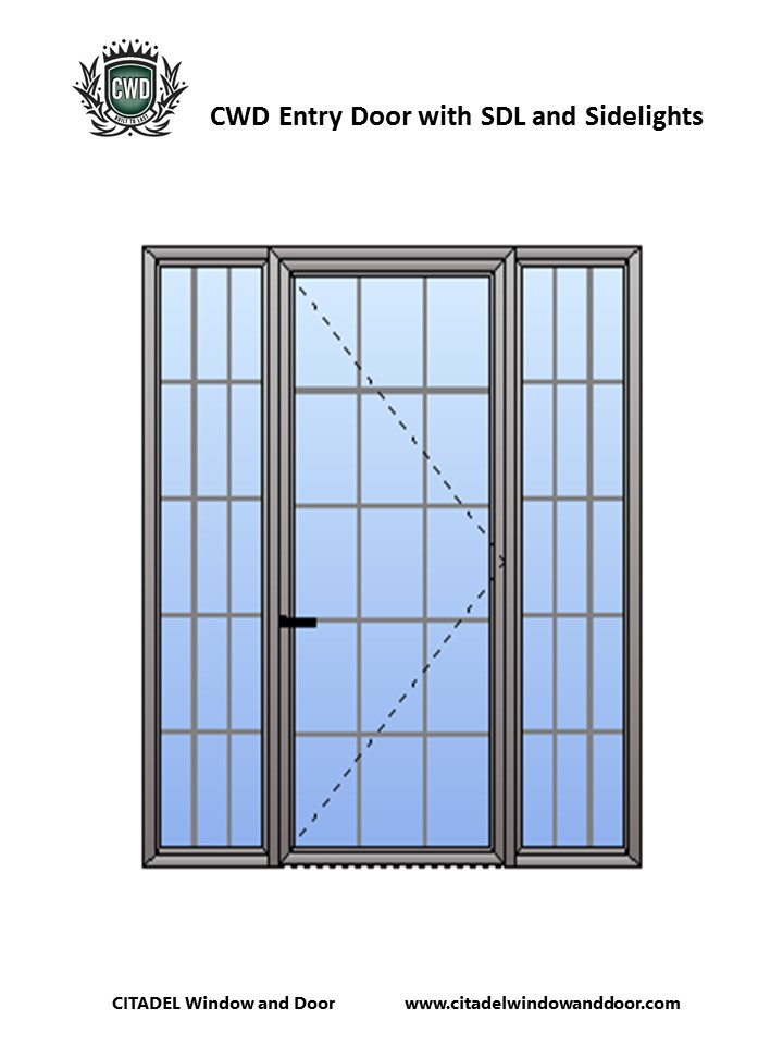 CWD Steel-Frame Entry Door with SDL and Sidelights