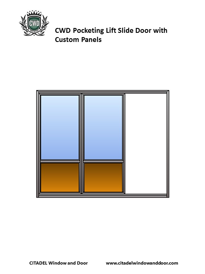 CWD Pocketing Lift-and-Slide Steel Door With Custom Panels
