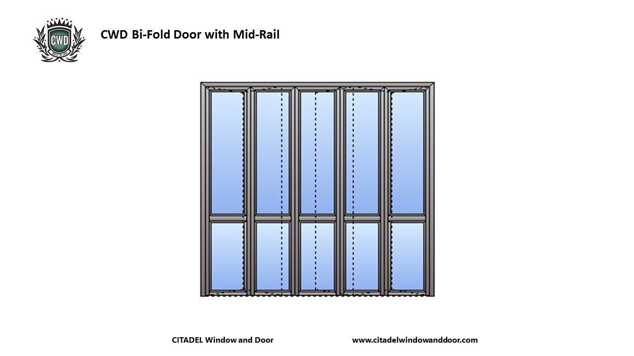 CWD Steel Bi-Fold Door With Mid Rail